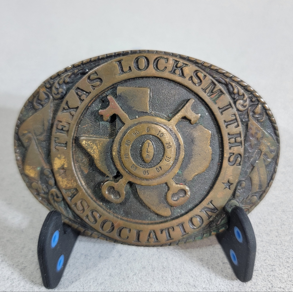 Vintage 1964 Texas Locksmith Association Belt Buckle